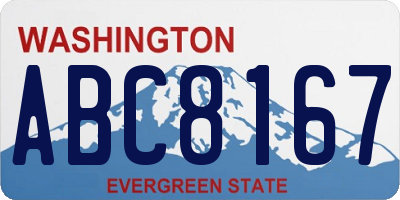 WA license plate ABC8167