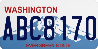 WA license plate ABC8170