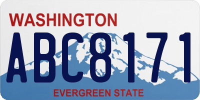 WA license plate ABC8171