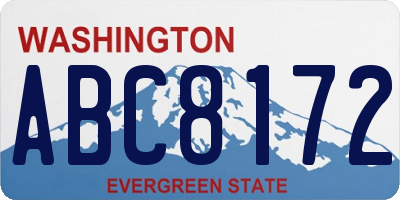 WA license plate ABC8172