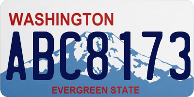 WA license plate ABC8173