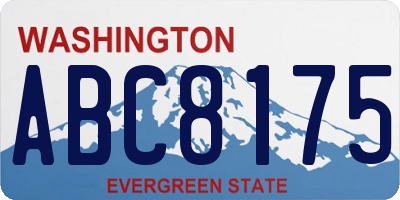 WA license plate ABC8175