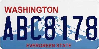 WA license plate ABC8178
