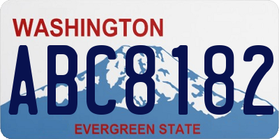 WA license plate ABC8182
