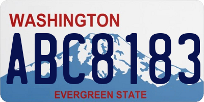 WA license plate ABC8183