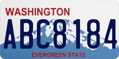 WA license plate ABC8184