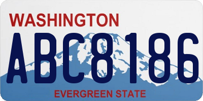 WA license plate ABC8186