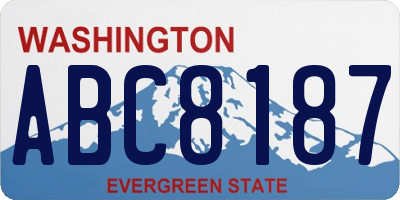 WA license plate ABC8187