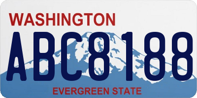 WA license plate ABC8188