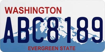 WA license plate ABC8189