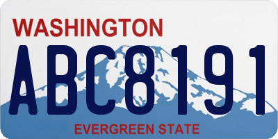 WA license plate ABC8191