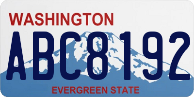 WA license plate ABC8192