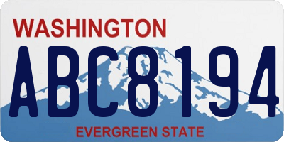 WA license plate ABC8194