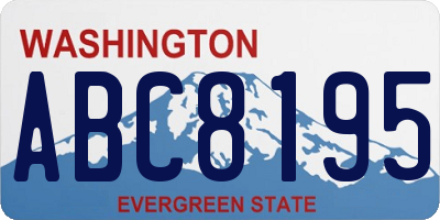 WA license plate ABC8195