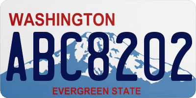WA license plate ABC8202