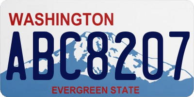 WA license plate ABC8207