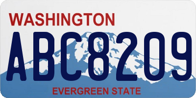 WA license plate ABC8209