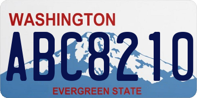 WA license plate ABC8210