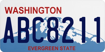 WA license plate ABC8211