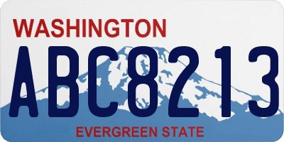 WA license plate ABC8213