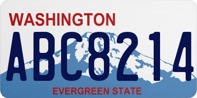 WA license plate ABC8214
