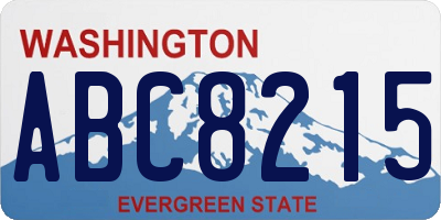 WA license plate ABC8215