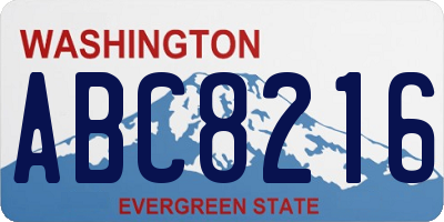 WA license plate ABC8216