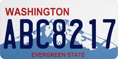 WA license plate ABC8217