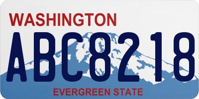 WA license plate ABC8218
