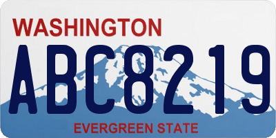 WA license plate ABC8219