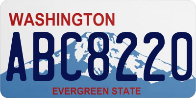 WA license plate ABC8220