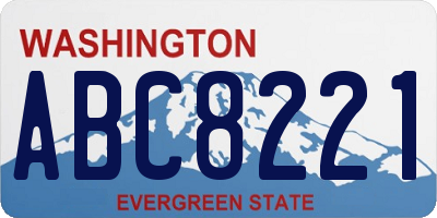 WA license plate ABC8221