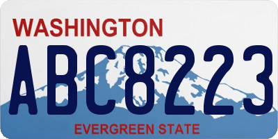 WA license plate ABC8223
