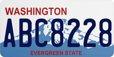 WA license plate ABC8228