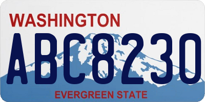WA license plate ABC8230
