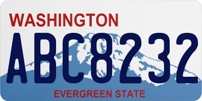 WA license plate ABC8232