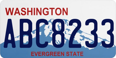 WA license plate ABC8233