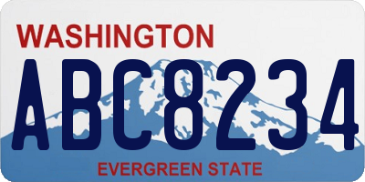 WA license plate ABC8234