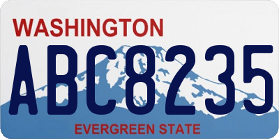 WA license plate ABC8235