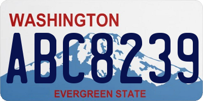 WA license plate ABC8239