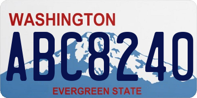 WA license plate ABC8240