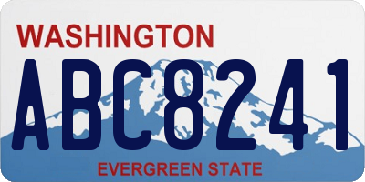 WA license plate ABC8241