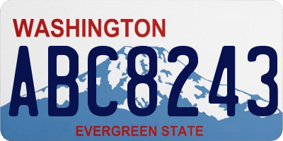 WA license plate ABC8243