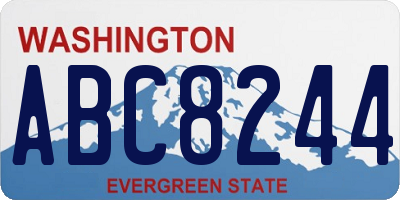 WA license plate ABC8244