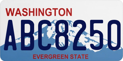 WA license plate ABC8250