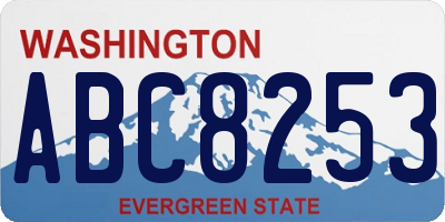 WA license plate ABC8253