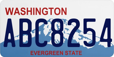 WA license plate ABC8254