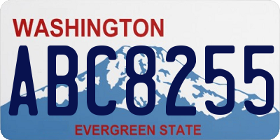 WA license plate ABC8255
