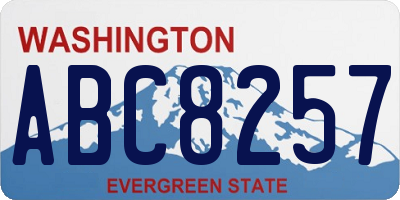 WA license plate ABC8257