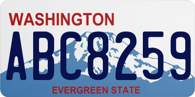 WA license plate ABC8259